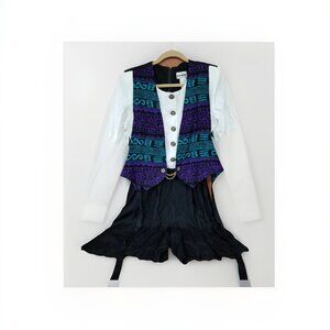 Perceptions‎ By Irene B. Faux Vest/Layers Belted Dres Women's Sz 8 Vtg 1980s